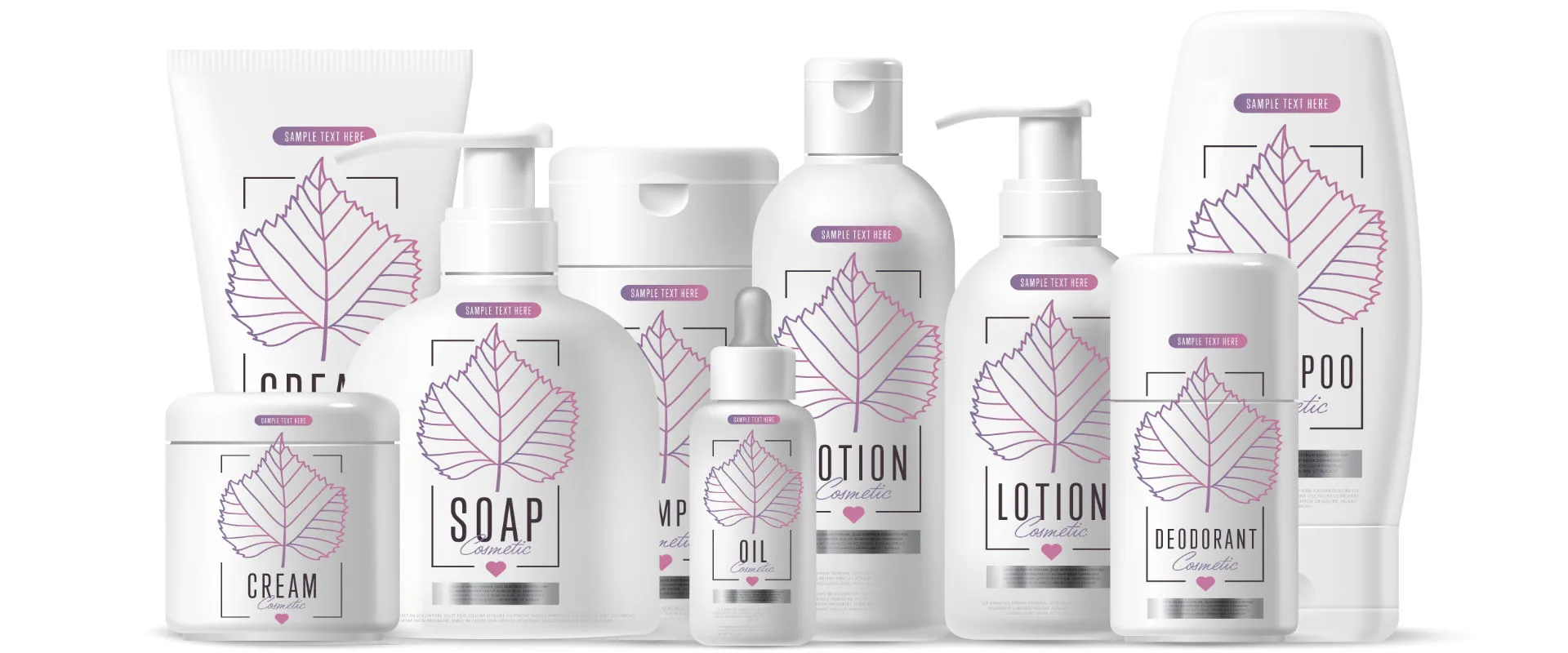 Harmony cosmetic brand template packaging set