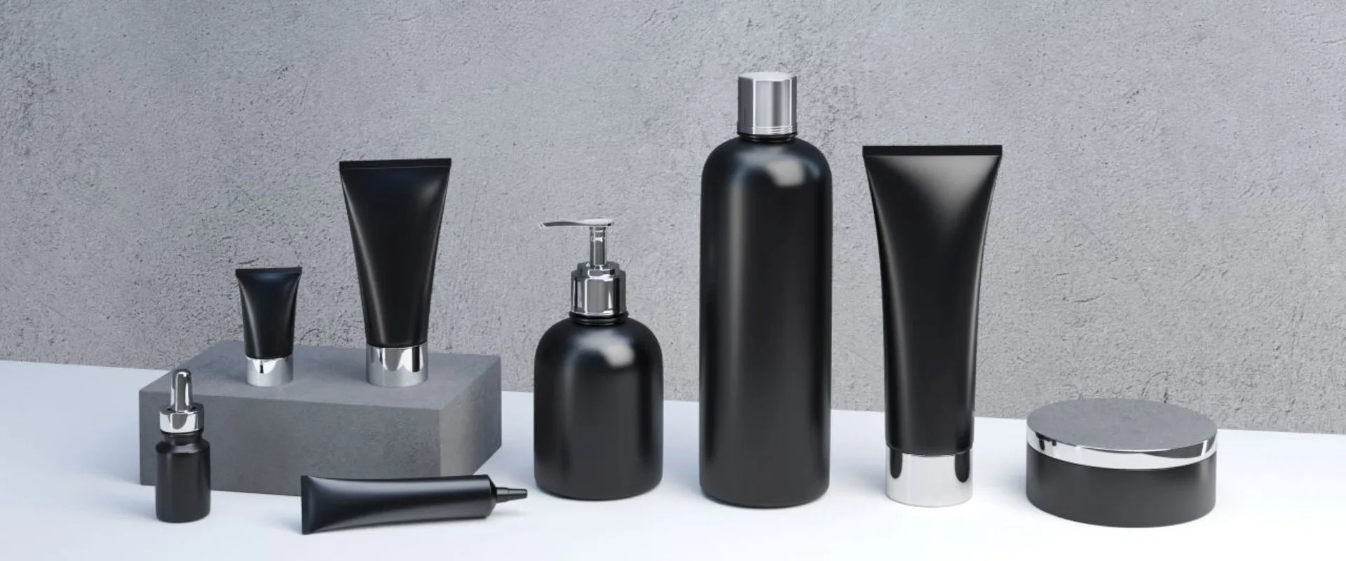 Men's cosmetic set mock up.